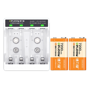 德力普9v充电锂电池大容量方块无线话筒吉他万用表可充电套装九伏