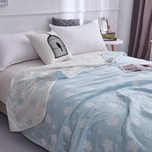 纯棉六层纱布毛巾被夏季 全棉毯子学生宿舍儿童午睡盖被夏凉被 薄款