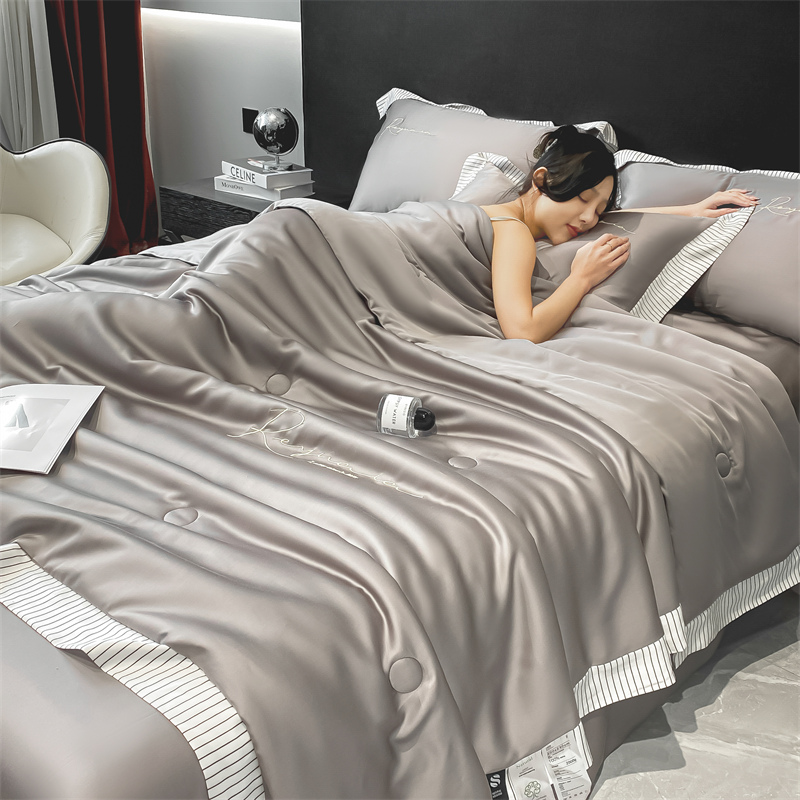 A类水洗真丝夏凉被可机洗可水洗四件套2025新款凉感被子空调被子