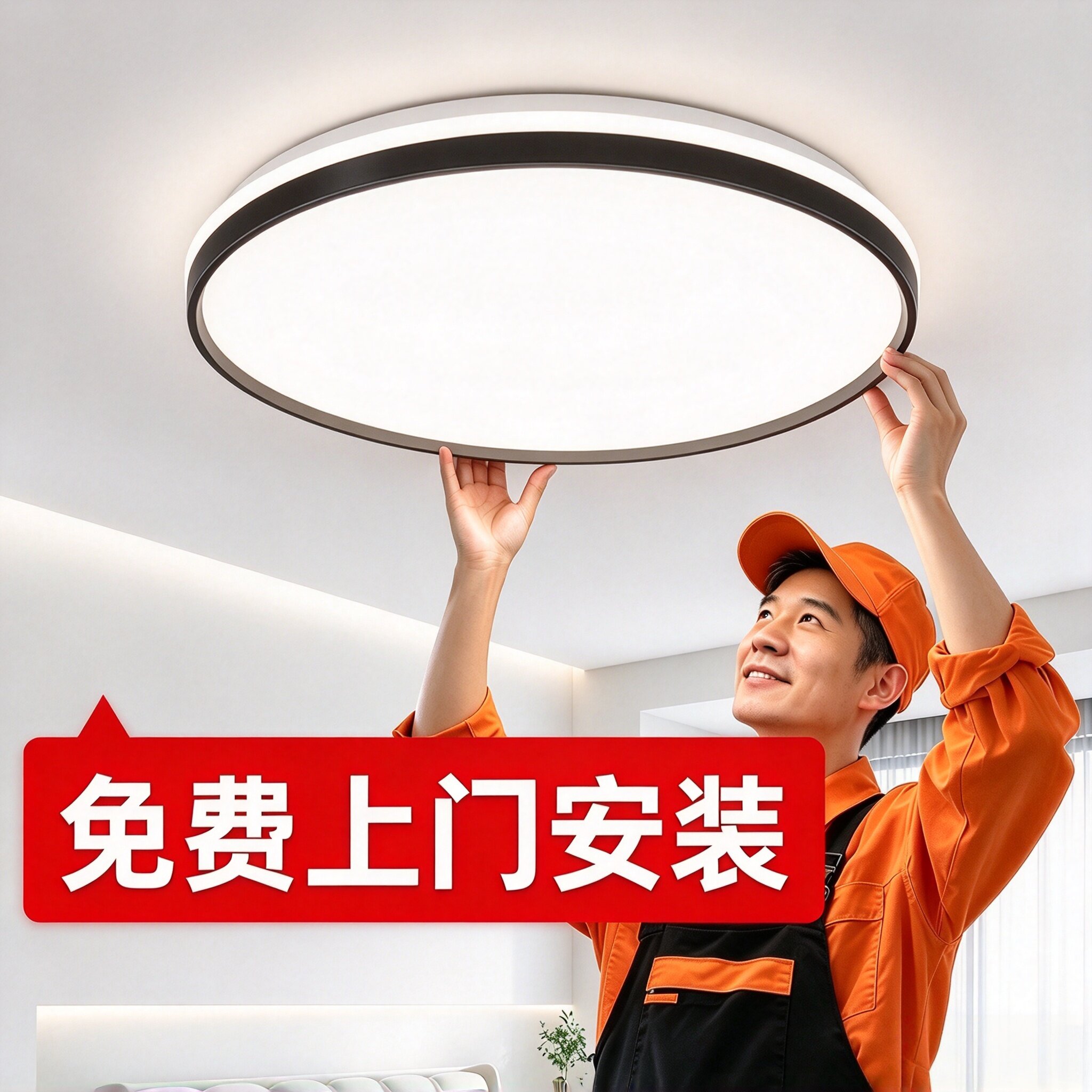 超薄全光谱护眼吸顶灯2026新款免费包安装超亮led客厅餐厅卧室灯