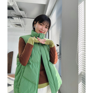 肩部拼接冬季 90%白鹅绒 厚实保暖羽绒背心马甲 冷风过境 糖皮出品