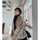 糖皮出品 保暖减龄水貂外套 冬季 花开富贵 高端进口整貂皮草