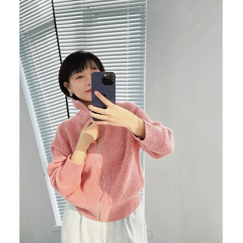 如梦之梦纯羊毛点子纱高领毛衣