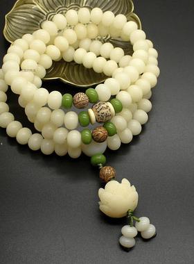 手工民族风复古莲花棉麻毛衣链