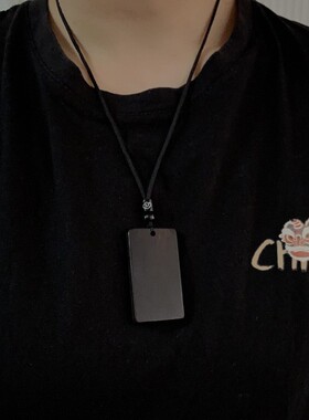 黑檀木棉麻绳子男女复古毛衣链