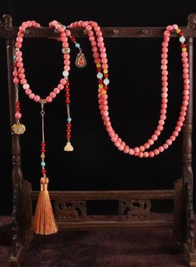 玻璃玻璃圆珠女新中式斜挎项链长