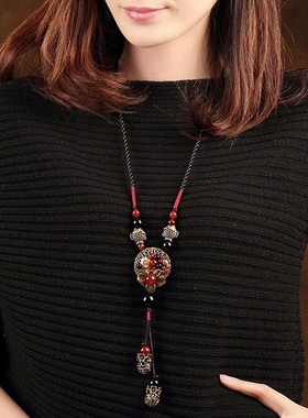 合金合金女民族风复古重工毛衣链