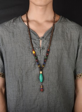 吊坠中国民族风长毛衣链