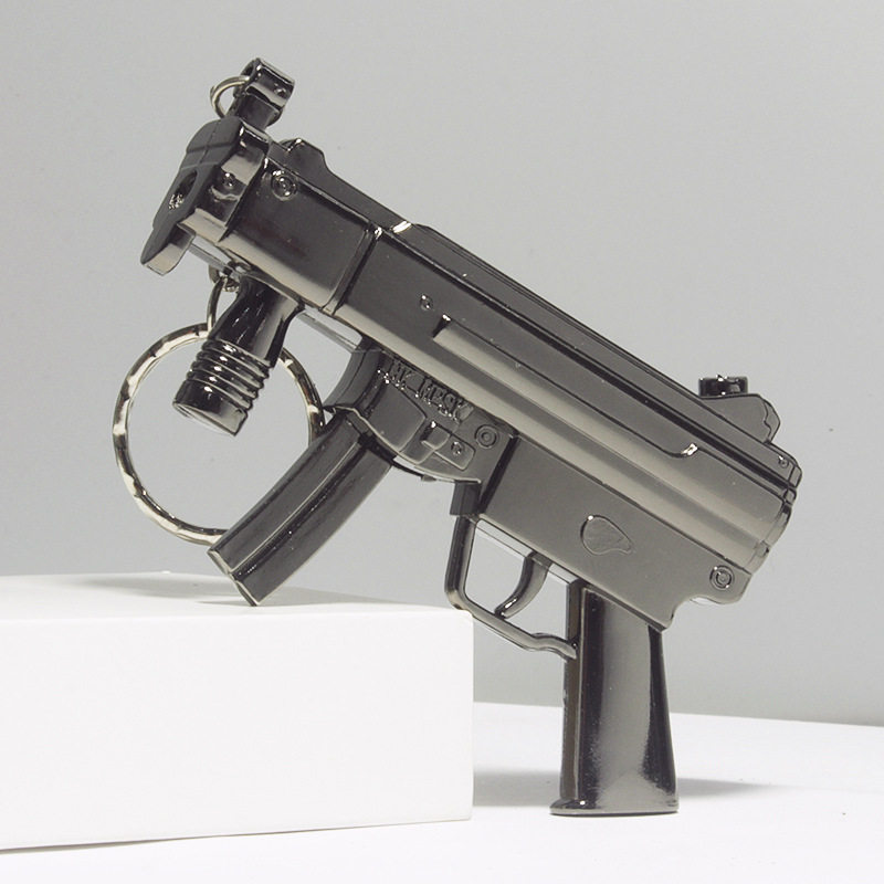 创意迷你冲锋枪造型钥匙扣打火机红火防风事风配饰火机JX7号