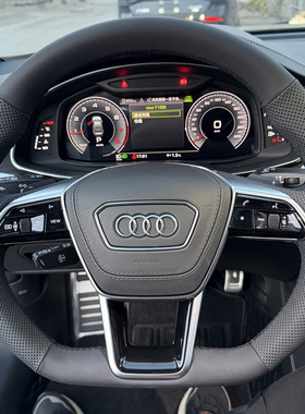 适用于奥迪A6L四驱平底方向盘套专用手缝Q3Q5Q5LQ7A4LA3A8LA5把套