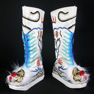 纸底虎头鞋千雨和依古装越剧武生鞋戏曲戏鞋武将陆文龙靴子