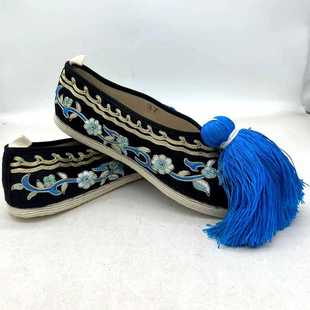 千层底平底小梅花绣花鞋古装演出小旦花旦戏曲青衣古风传统彩鞋