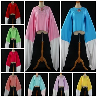 演出小姐内衣打底仿真丝戏曲服装 练功水袖 衣花旦圆领上衣绣花古装