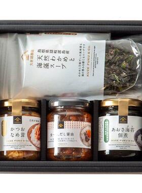日本进口 久世福 速食汤裙带菜金针菇鲣鱼酱油拌饭菜海苔佃煮组合