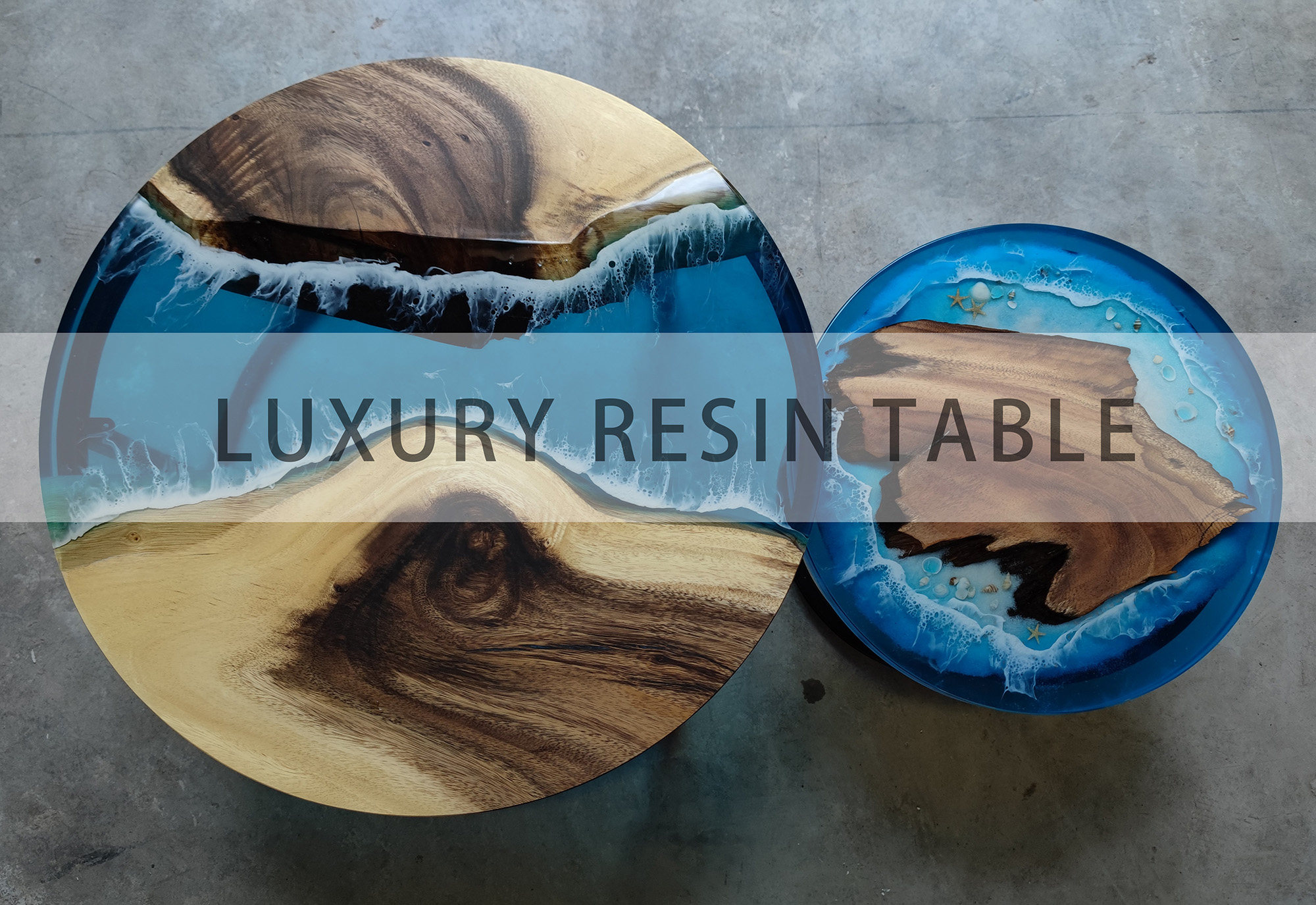 环氧树脂河流桌胡桃木原木实木大板桌茶桌白杨木茶台简约办公桌01