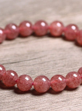 花简小清新天然草莓晶彩色手串甜美风提升气质手链