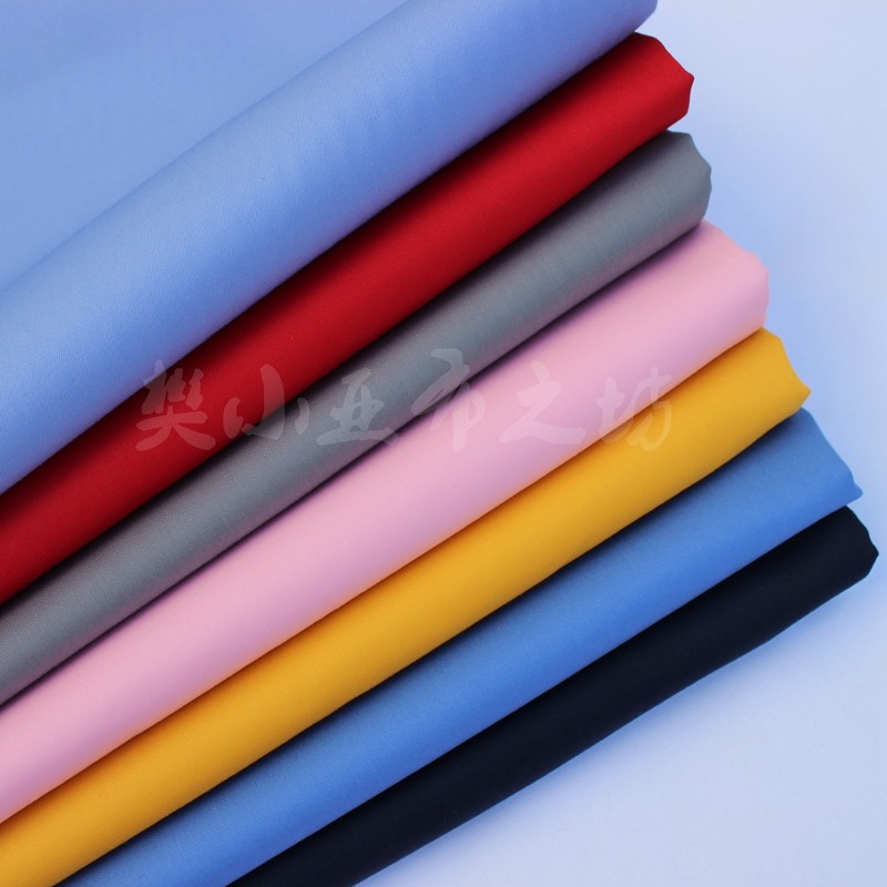 涤棉斜纹工装白蓝粉灰纯色面料围裙烫台布春秋夏医护工作服装布