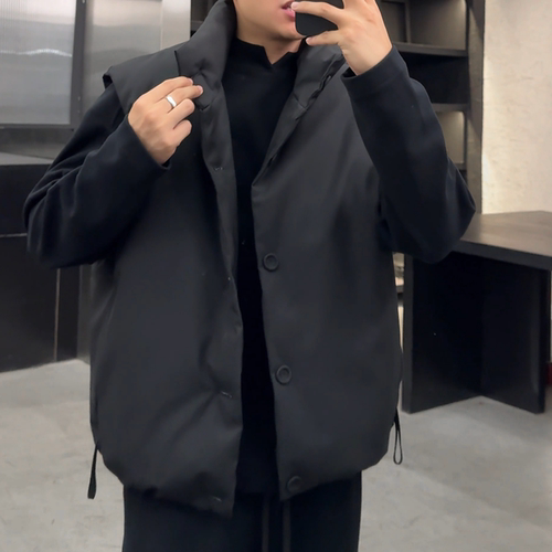 冬季保暖立领棉马甲单排扣男女款
