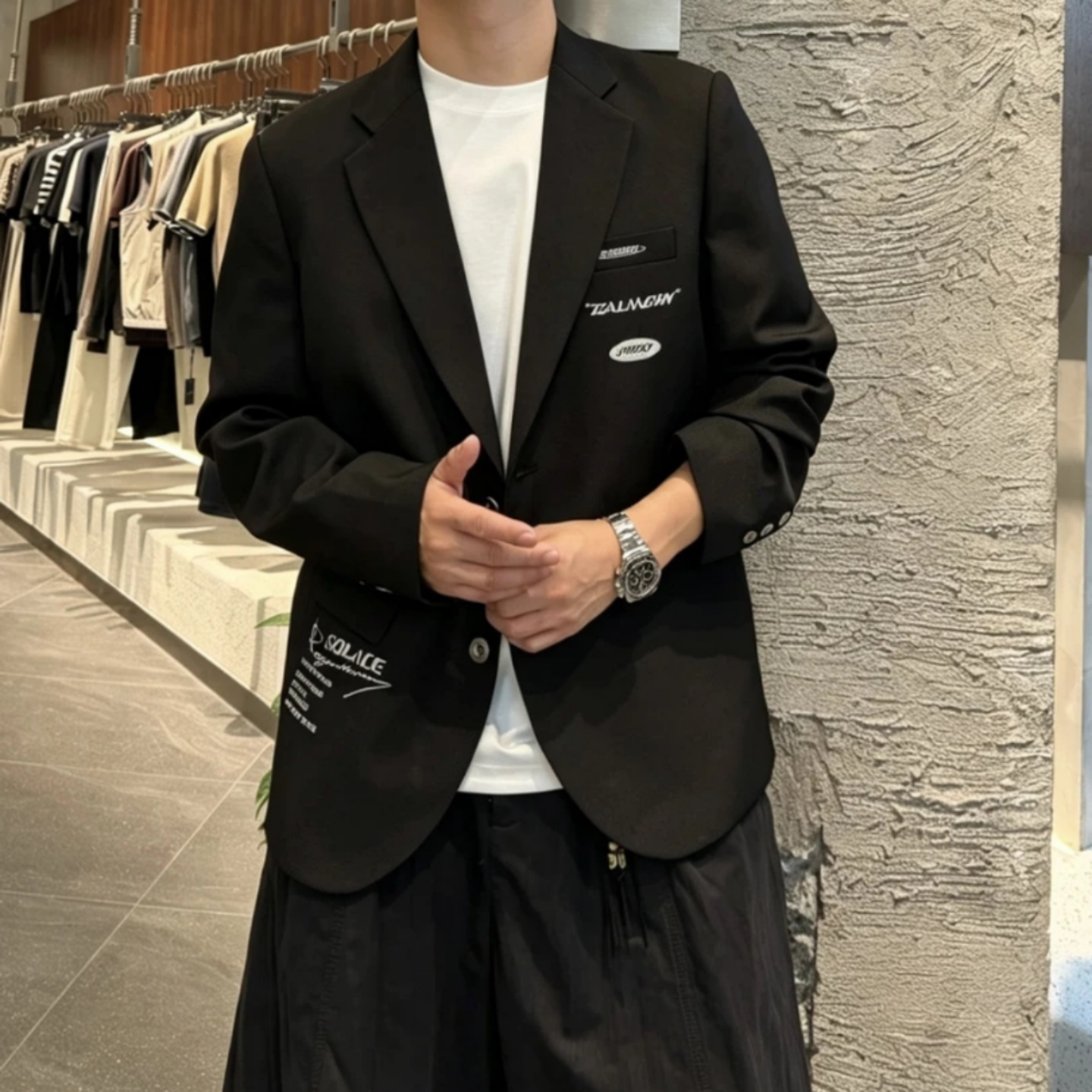 休闲简约时尚高级感痞帅夹克男士