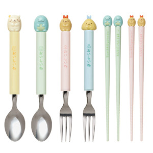 日本正版san-x角落生物可爱公仔造型树脂筷子餐具汤匙勺子叉子