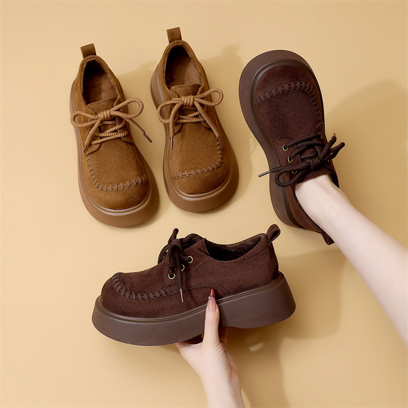 废土风厚底勃肯鞋女款圆头乐福鞋棕色休闲百搭增高鞋不累脚大码41,女鞋,勃肯鞋/软木鞋,淘宝优惠券,粉丝福利购,淘宝优惠卷