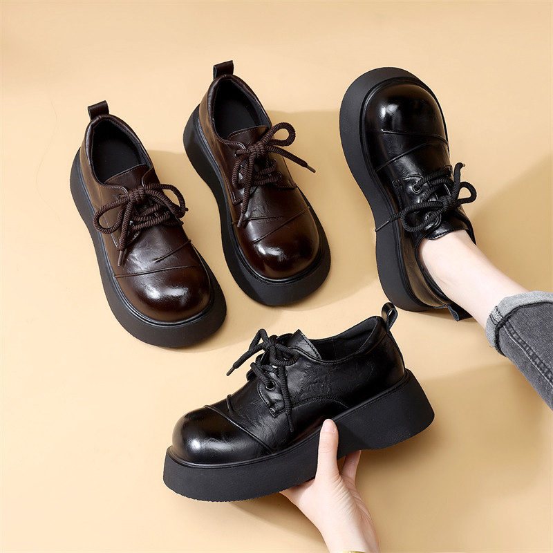 厚底JK小皮鞋女2026春秋季系带复古百搭不累脚通勤工作显瘦乐福鞋,女鞋,乐福鞋（豆豆鞋）,淘宝优惠券,粉丝福利购,淘宝优惠卷