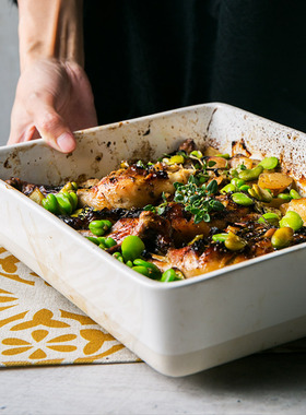 朵颐croft鱼盘烤鸡盘烤盘陶瓷烤箱用大盘家用盘子子深盘高级感