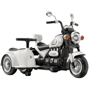 儿童电动摩托车宝宝1—3岁可坐人遥控车男女小孩挎斗充电三轮跨境