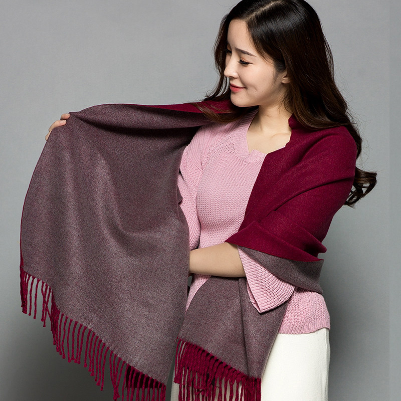 喜妈妈婚礼披肩气质高端婚宴喜婆婆旗袍外搭双面保暖伴娘围巾加厚