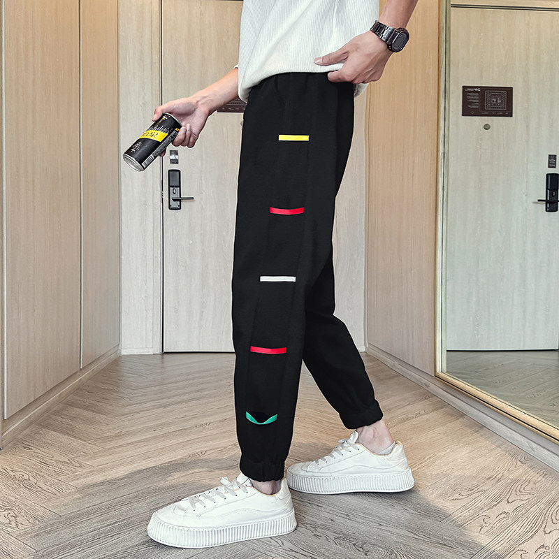 2026春季新款卫裤男潮牌束脚织带拼接休闲长裤运动裤1001B181P58，男装休闲裤，星座1001