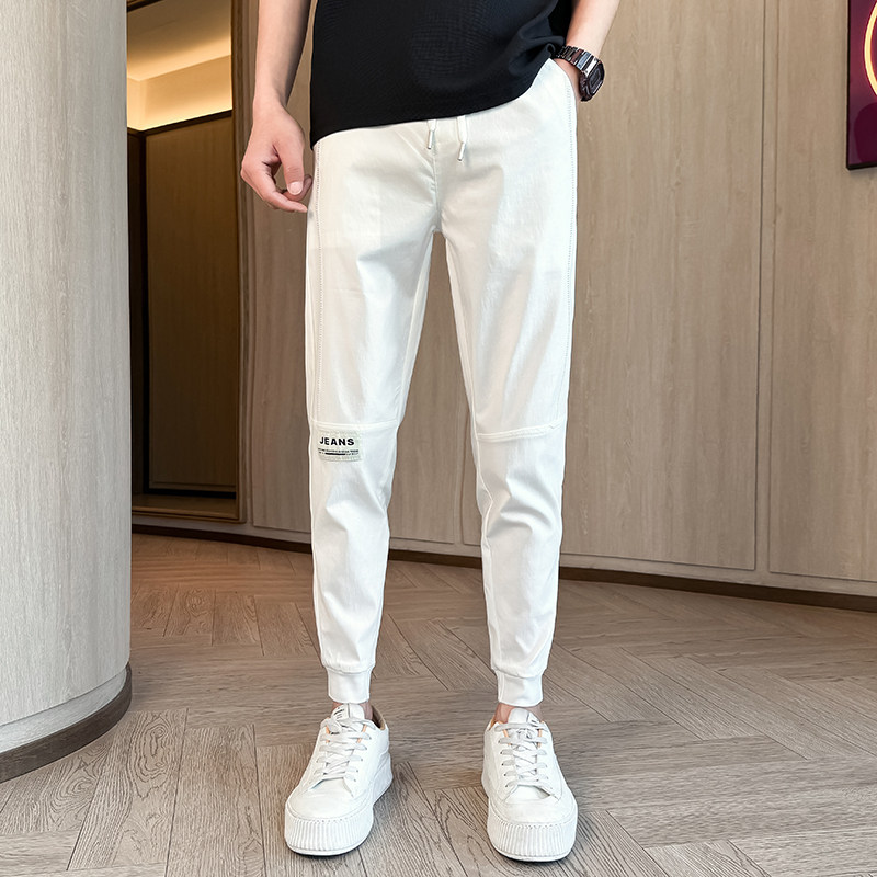 2026春季休闲长裤男束脚修身小脚百搭拼接运动裤1001B153P48，女装休闲裤，星座1001
