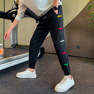 2026春季织带拼接卫裤男潮牌宽松束脚休闲长裤运动裤1001B113P58，男装休闲裤，星座1001