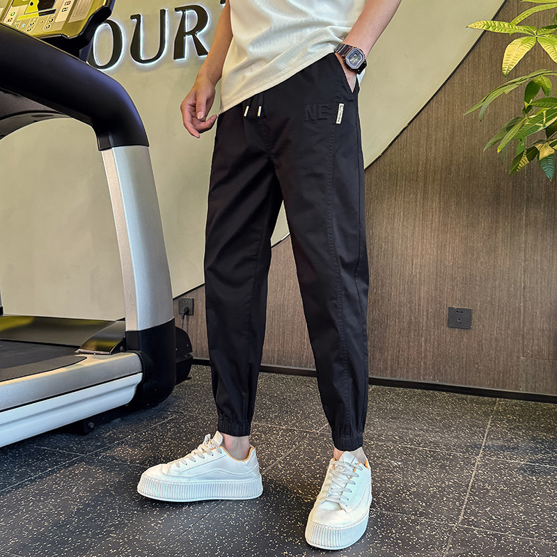 2025夏季洗水棉休闲裤男宽松百搭束脚长裤拼接运动裤1001B171P58，商品下架区商品下架区，星座1001