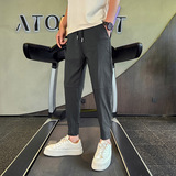 2026春季新款休闲九分裤男束脚修身小脚拼接运动裤1001B173P48，女装休闲裤，星座1001