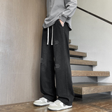 2025秋冬新款牛仔裤男直筒宽松高级感弯刀裤刮烂裤子1001GF08P58，男装牛仔裤，星座1001