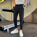 2026春季新款小西装裤休闲裤男修身小脚九分纯色百搭1001B169P48，男装西服套装，星座1001