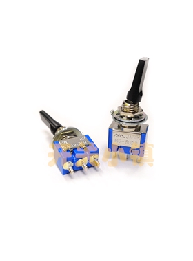 MIYAMA日本三山进口钮子开关 3脚2档自复位拨动 MS-500B 黑色扁柄