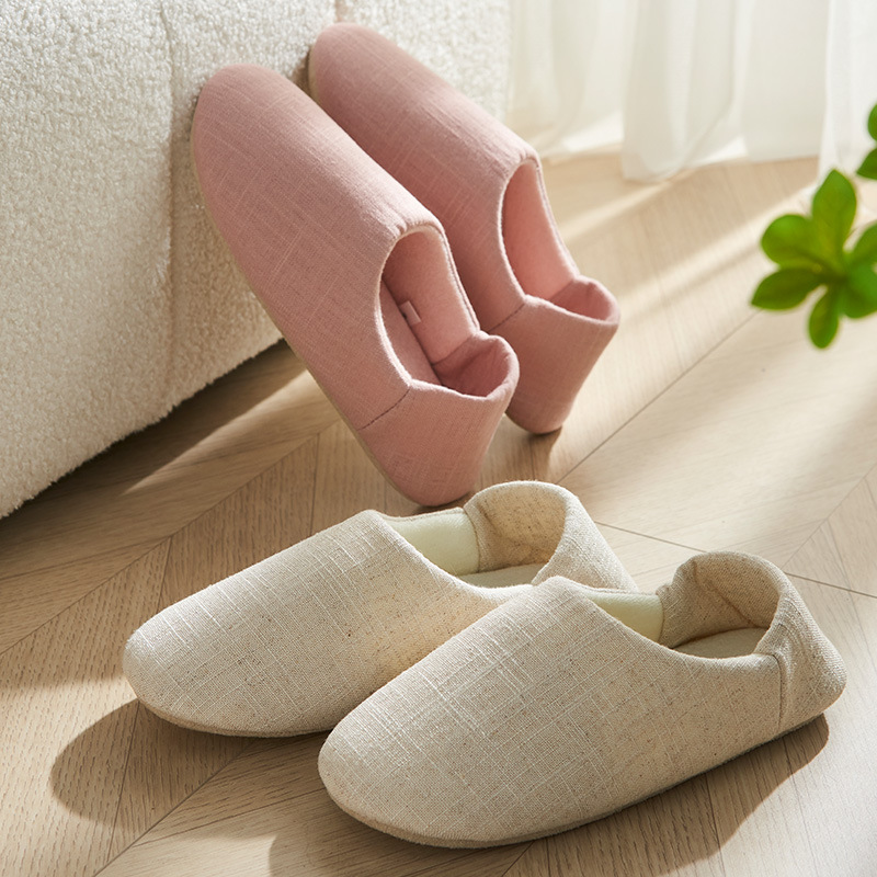 日式秋冬季薄款包跟棉拖鞋