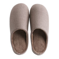 Machine-washable indoor home, couples, men and women, plush warm soft-soled anti-slip and silent floor, household cotton slippers for winter thumbnail 3