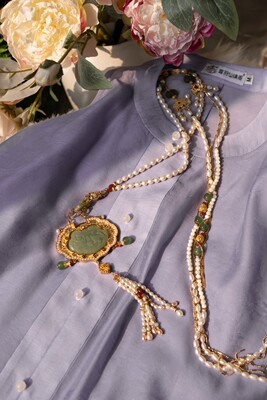 东汜簪冠局第三代磁吸式双面背云百变平安锁璎珞