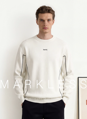 Markless男士毛衣秋冬季新款针织衫流线撞色慵懒高级感毛衫上衣