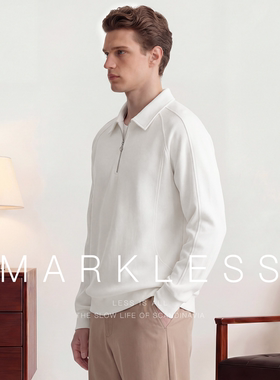 Markless2026春季新款卫衣男翻领半拉链POLO长袖男士上衣外套