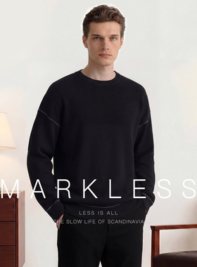 Markless秋冬毛衣男士打底衫保暖毛衫休闲宽松圆领针织衫内搭