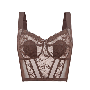 长款九排扣束身衣文胸无钢圈全罩杯大胸显小收胃缩胸显瘦