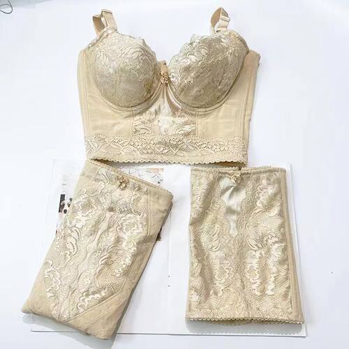 提臀收腹长文胸塑身大胸显小聚拢