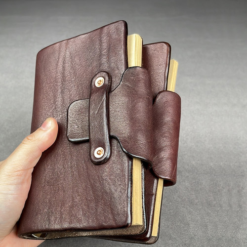 A6真皮活页手账本日记本复古做旧头层植鞣牛皮笔记本记事本小众