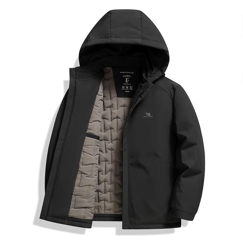 连帽中老年冬款加肥特大号宽松休闲保暖棉衣男肥佬宽松厚棉服外套