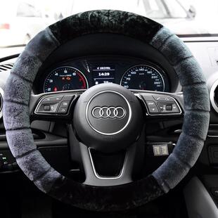 Q3可爱Q2L女 A6L专用Q5L运动版 毛绒奥迪a4l方向盘套冬季 A3平底19款