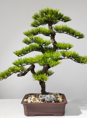 样板间售楼处仿真迎客松盆栽摆件大中号仿真松树盆景绿色植物摆设