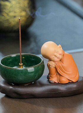 蕊杰新古典檀香炉香薰香炉禅意家居摆件新款线香盘香座茶桌装饰品